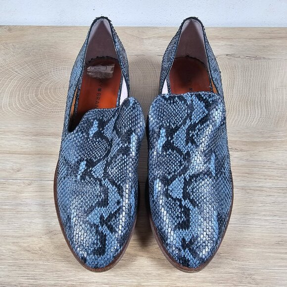 Lucky Brand Womens Garny Loafer Shoes Leather Bluestone Snakeskin Pattern 9M - Picture 3 of 9